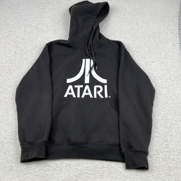 H&M Other - H&M LOGG Atari Hoodie Mens Medium Black Retro Gaming Graphic Pullover Sweatshirt
